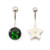 Pack of 2 Star and Money Sign Design Belly Button Rings Surgical Steel 14ga