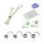 Nose Piercing Kit 10pcs-  Nose Rings, Needles, Disposable Forceps, Gloves and Alcohol Pad 18ga