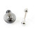 Pair of Doughnut Tongue Straight Barbells- Steel with Clear Doughnut and Black Anodized with Black Doughnut 14ga 5/8-16mm