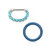 Silver Blue Septum Clickers Hoops Ring Aqua CZ Gems
