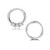 Silver Septum Clickers Hoops Ring Clear CZ Gems