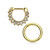 Gold Septum Clickers Hoops Ring Clear CZ Gems