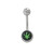 Pot Leaf 14 gauge Belly Button Ring Surgical Steel