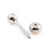 Pot Leaf  White/Green Tongue Barbell 14ga 316L 