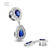 Blue CZ Screw Fit Ear Plugs