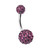 Purple Ferido Gems Belly Button Ring
