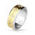 Gold Ion Plated Stainless Steel Ring with CZ Gem Cross