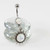 Belly Button Ring 14G Sun Dangle Aurora Borealis Opalite Navel Piercing Jewelry