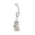 Belly Button Ring  Monkey Dangle Design with  Clear CZ Gems 14G