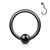 PVD Black Fixed Ball Hinged Segment Hoop