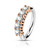 PVD Rose Gold Five Paved CZ Bendable Hoops