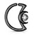 Crescent Moon with Crystal Design Ear Cartilage, Daith Hoop ,Tragus Ring 18ga 16ga Surgical Steel -Sold Each