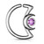 Crescent Moon with Crystal Design Ear Cartilage, Daith Hoop ,Tragus Ring 18ga 16ga Surgical Steel -Sold Each