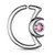 Pink CZ Crescent Moon Bendable Hoops