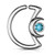 Aqua CZ Crescent Moon Bendable Hoops