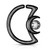 PVD Black Crescent Moon Bendable Hoops Rings