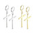 Dangle Cross Hinged Hoops Earrings Piercings