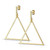PVD Gold Dangle Equilateral Triangle Shape Cartilage Studs Earring