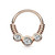 PVD Rose Gold Coiled Wire Triple CZ Bendable Hoops