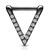 PVD Black Paved CZ V Shaped Clicker Hoops Rings