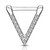 Surgical Steel Paved CZ V Shaped Clicker Hoops Rings