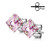 Pink Square CZ Earrings Studs