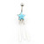 Dangling Flat Turquoise Star Belly Button Ring