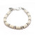 Silver Plated Bracelet with Silver and Bone Color Beads