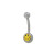 Smiley Face 14 gauge Belly Ring Surgical Steel