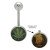Smoking Pot Hologram Logo 14 gauge Belly Ring