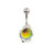 Coupled Dolphins and Disco Ball Belly Button Ring 14ga 316L 