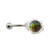 Coupled Dolphins and Disco Ball Belly Button Ring 14ga 316L 