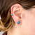 Blue Opal Earrings Chain Studs