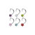 Prong Star CZ Corkscrew Nose Ring Stud