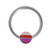 Purple Red White Stripe Ball Captive Ring