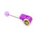 Colorful Acrylic Whistle and Skull Design Tongue Barbell 14ga