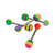 4PCS Acrylic Striped Balls Straight Barbell