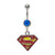 Superhero Dangle CZ Belly Button Rings