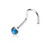 Nose Screw Ring Implant Grade Titanium with Opal Bezel Set Ball Top 20g 18g- Sold Each