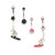 2PCS 14G Surfer Star CZ Belly Button Ring
