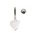 14G Heart Belly Button Ring Piercing Navel Jewelry