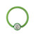 PVD Green Captive Bead Ring CZ