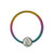 PVD Rainbow Captive Bead Ring CZ