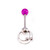 Tongue Barbell Slave Door Knocker Open Captive Design with Interchangeable Bottom Color Ball Surgical Steel 14G - Out of Stock