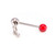 Tongue Barbell Slave Door Knocker Open Captive Design with Interchangeable Bottom Color Ball Surgical Steel 14G - Out of Stock