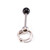 Tongue Barbell Slave Door Knocker Open Captive Design with Interchangeable Bottom Color Ball Surgical Steel 14G - Out of Stock