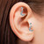 Cartilage/ Tragus 16G Barbell with CZ Paved Crescent Moon Dangle