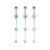 Dangling Triple Heart CZ Belly Button Rings