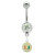 UM Logo Dangle 14 gauge Belly Button Ring