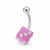 Pink UV Acrylic Dice Belly Rings